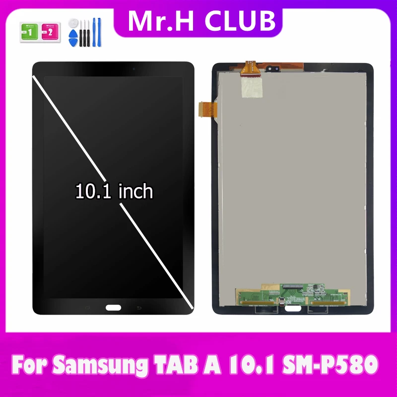 Original For Samsung GALAXY Tab A 10.1 P580 P585 SM-P580 LCD Display Digitizer Screen Touch Panel Sensor Assembly With Frame | Компьютеры