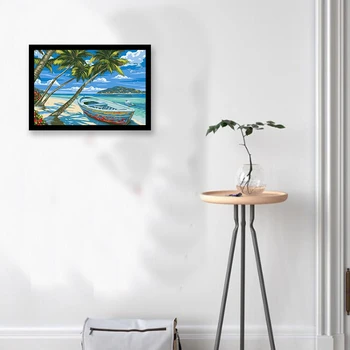 

Paint By Numbers DIY Acrylic Painting Kit for Kids & Adults Beginner - 16 inch x 20 inch Beach (Without Frame)