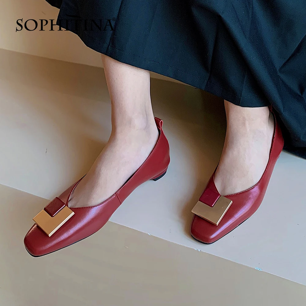 SOPHITINA/модные женские туфли на плоской подошве Высокое качество Коровья кожа