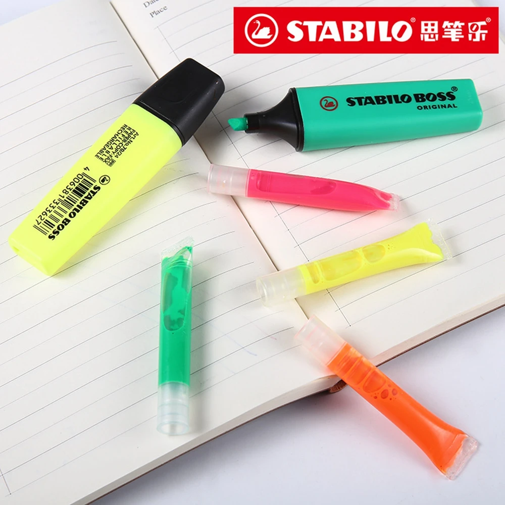 

6 Pcs/Lot Stabilo 070 Highlighter Refill for Boss 70 Bright Colored Environmental Color 2-3 Times Refill 4 Colors Selected