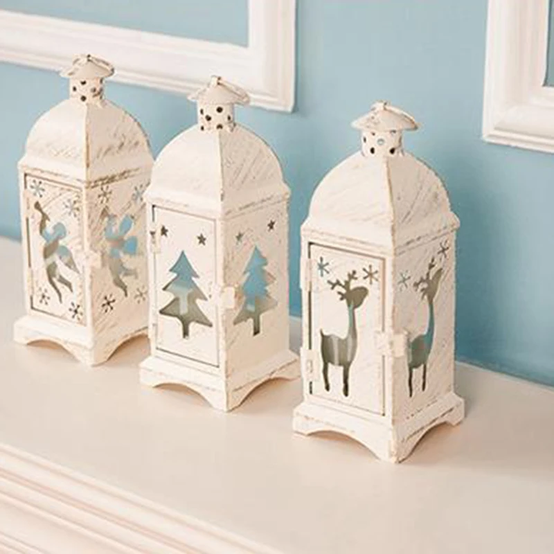 HOT Windproof Candle Holder Ornaments Christmas Lights Candlestick Crafts Home Decor Home Decoration Accessories