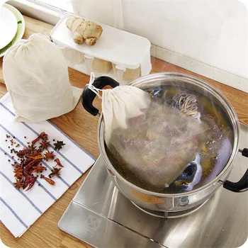 

Multifunctional Linen Cotton Strainer Reusable Chinese Medicine Filter Bag Soup Tea Bag Flavoring Cooking Teabags Kitchen Gadget