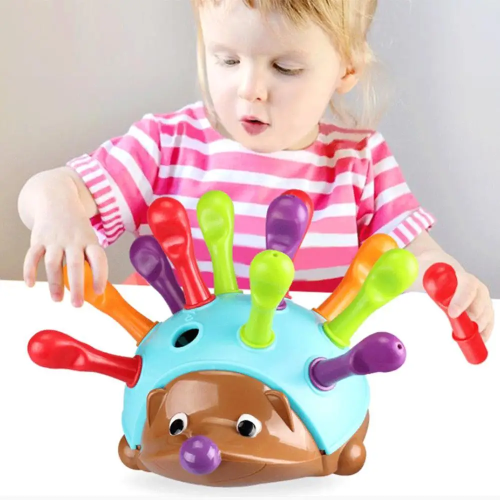 Baby Toys 13 24 Months Hedgehog Sorter Color Stacking Toy for kids Early Education Learning Interactive Hedgehog Toys Gifts