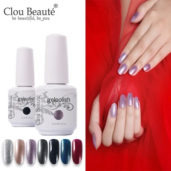 

Clou Beaute Glitter Sequins UV Colors Gel Nail Polish 15ml DIY Nail Art Lacquer Hybrid Varnishes lakiery hybrydowe polygel