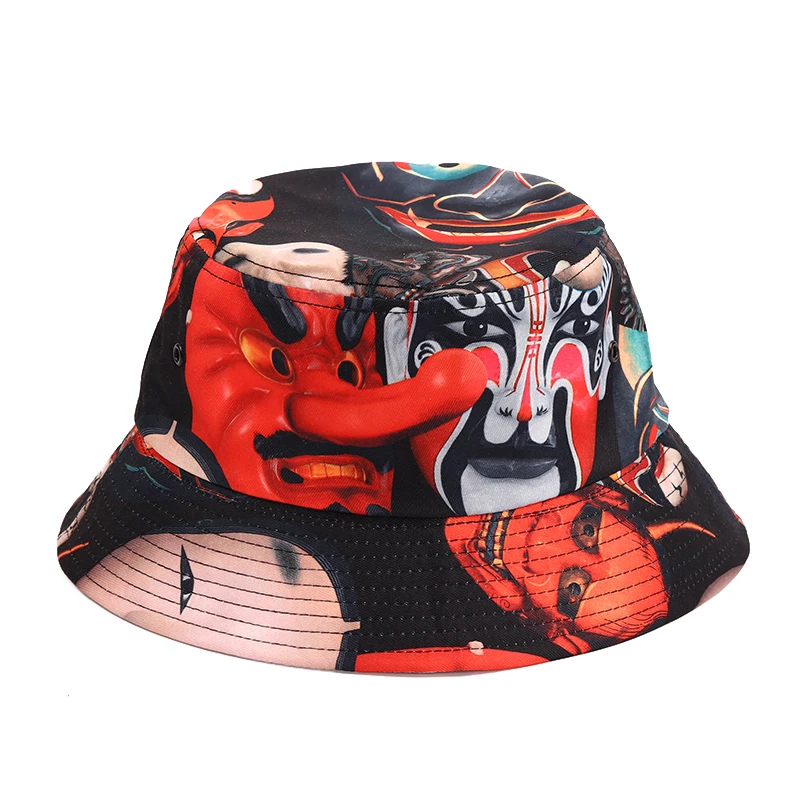 Unisex Bucket Hat Reversible Fisherman Hat Plant Printed Solid Color Outdoor Sun Hat Many Patterns