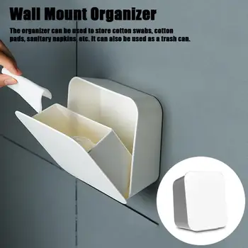 

Makeup Holder Box Container Self-adhesive Plastic Wall Hanging Waterproof Organizer Drawer Square Cosmetic Tableware Toothbrush