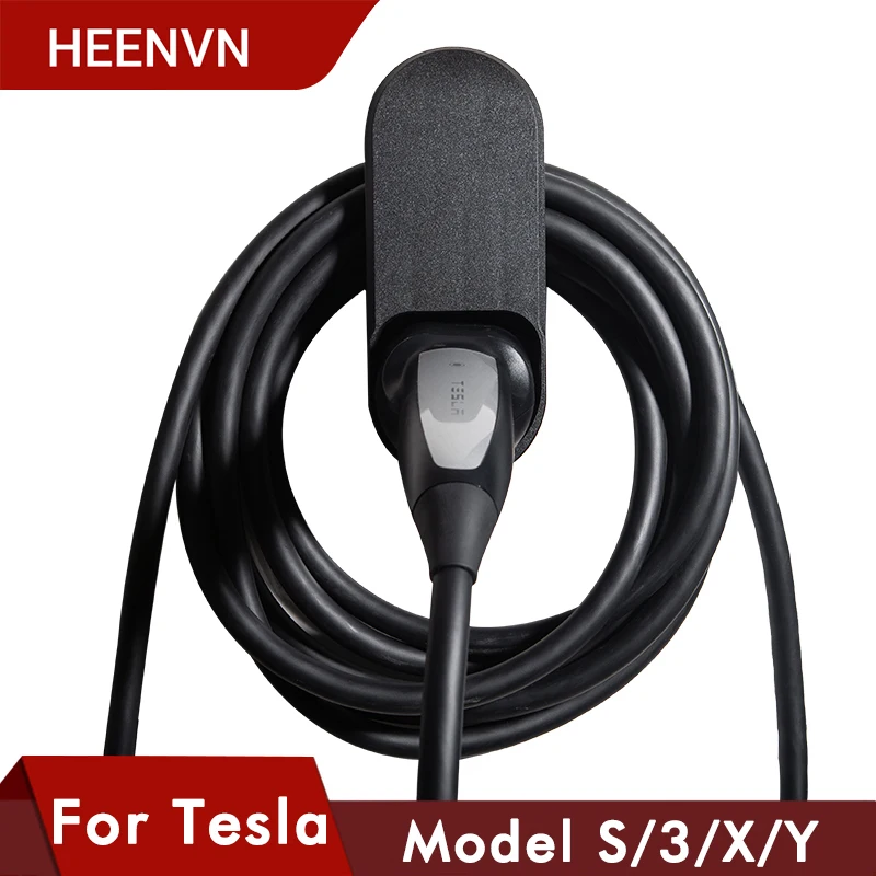 Heenvn 2021 Model3 Carga de coche Cable organizador personalizado Cable para Tesla modelo 3 X S X Y accesorios de montaje en pared soporte del conector cargador soporte