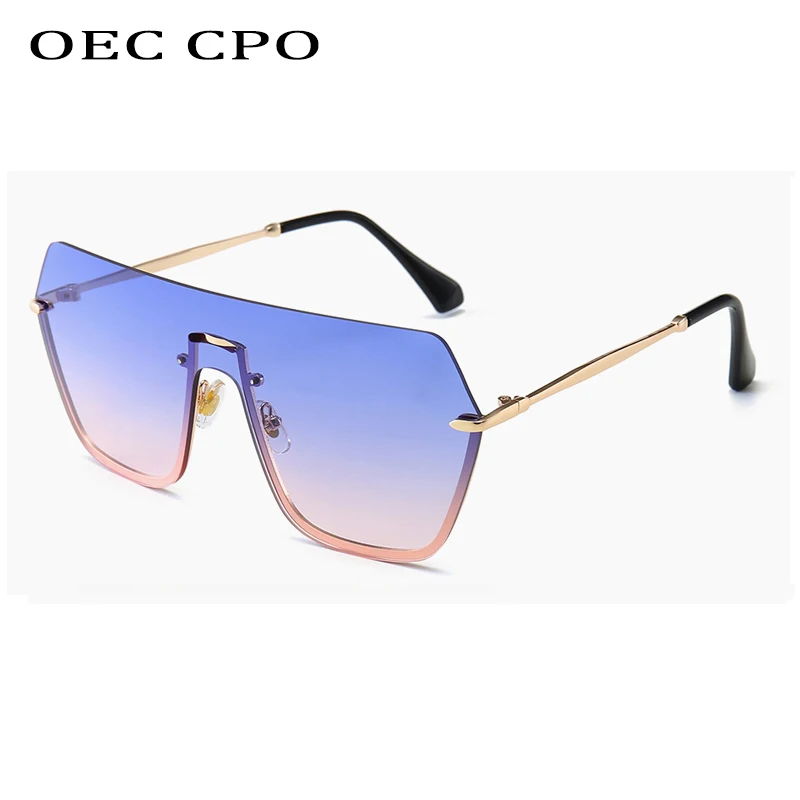 

New Fashion Oversized Square Sunglasses Women Brand Designer Vintage Gradient Blue Pink Sunglasses For Women Men Eyewear UV400