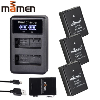 

3pcs EN-EL14 EN EL14 EN-EL14a ENEL14 EL14a Digital Camera Battery + LCD USB Dual Charger for Nikon D3100 D3200 D5300 D5100 D5200