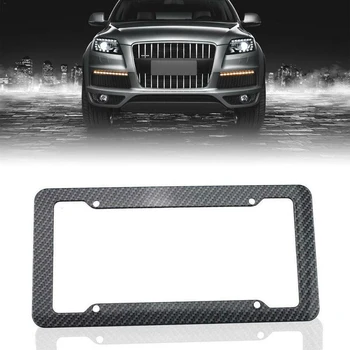 

2pc/set Carbon Fiber Style Car License Plate Frames for Front & Rear Bracket