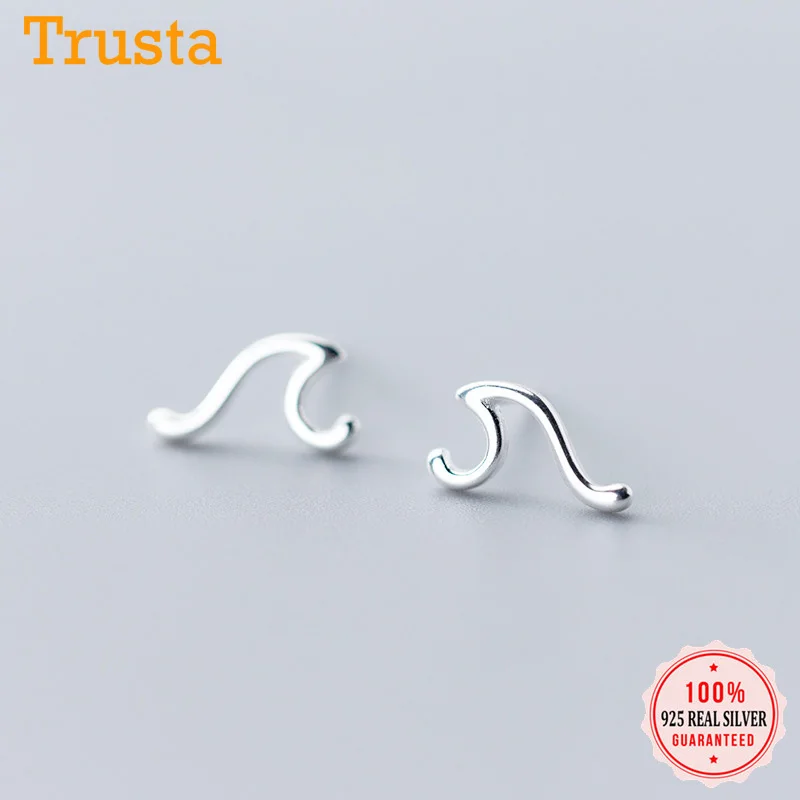 Trustdavis, модные, из натуральной 925 пробы, серебряные, сладкие, минималистичные, необычные серьги-гвоздики для женщин, свадебные ювелирные изделия, подарок DS2212