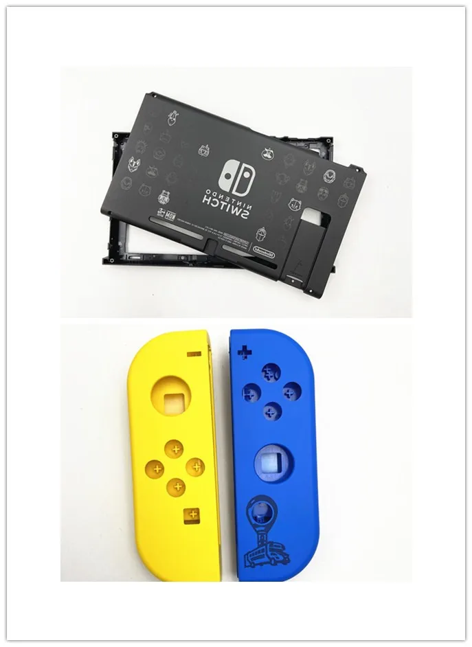

New Fortnit Housing Protector Case Shell and Left Right Joycon Case For Nintend Switch NS Console One Set Blue and Yellow Color