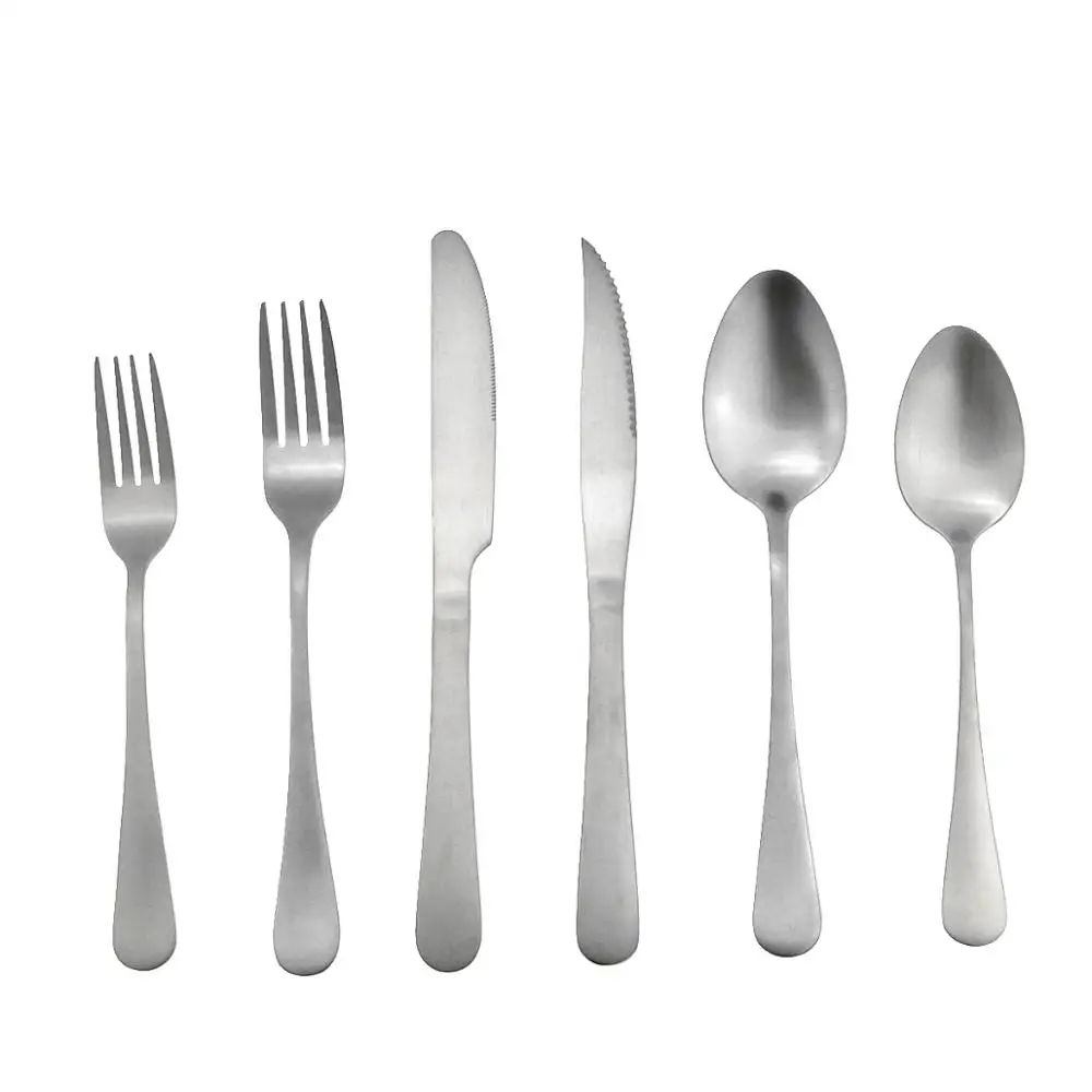 Новый набор серебряных столовых приборов роскошная столовая посуда из матового
