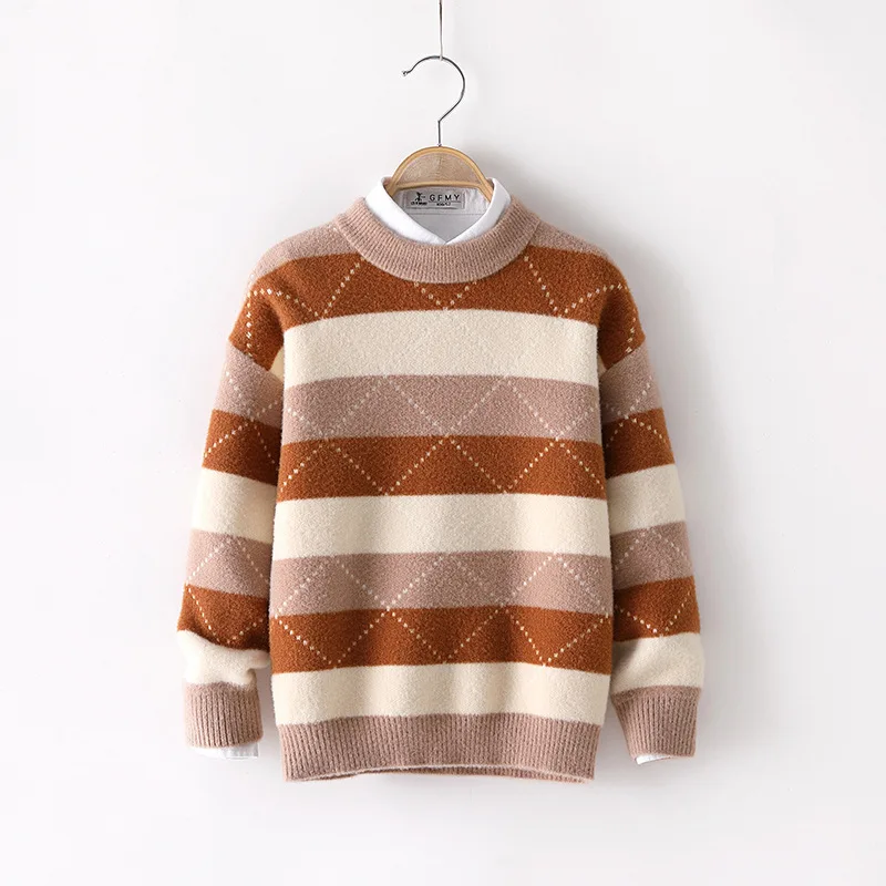 SINGBAIL свитер на маленькую девочку sweaters for girls теплый свитер на мальчика вязаный кардиган детский свитер девочки 10 лет детские кофты для мальчиков свитер