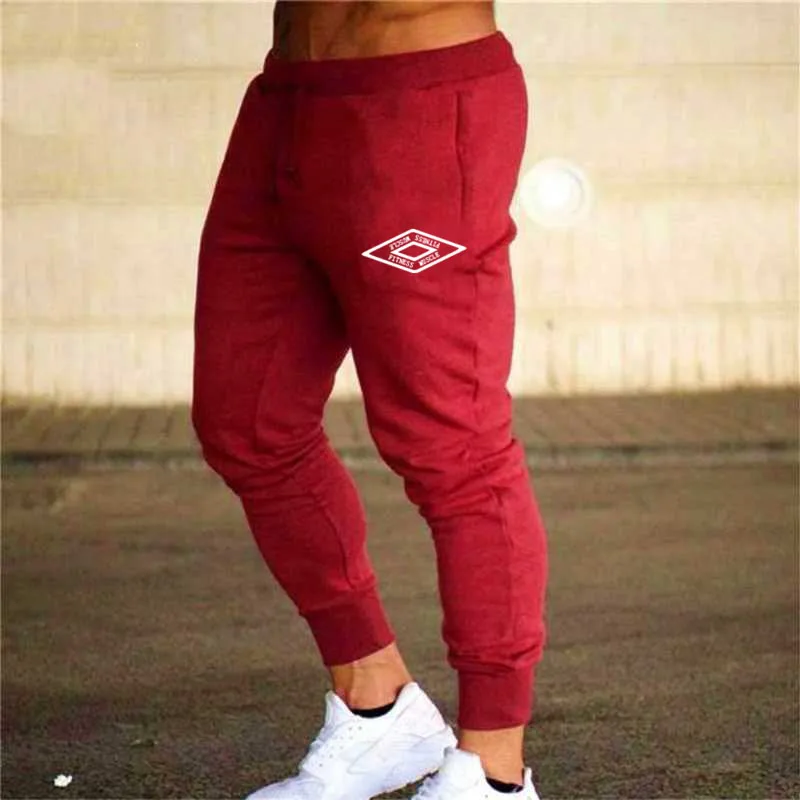 red skinny joggers