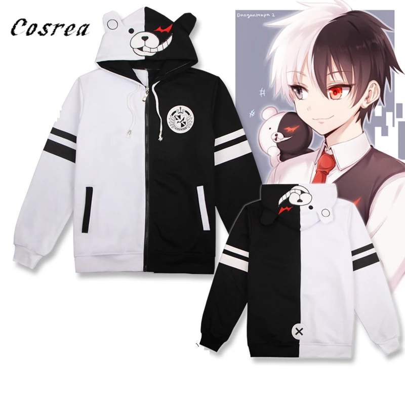 

Anime Danganronpa Monokuma Cosplay Costume zipper Hoodie Sweatshirt Danganronpa Monokuma Cosplay Jacket Adult Mens Coat Tops