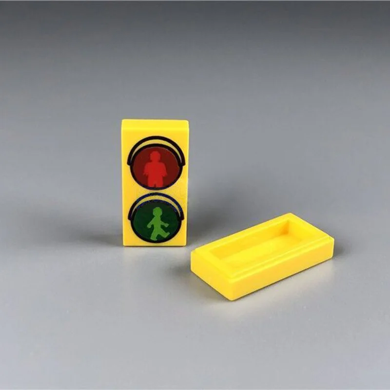 10Pcsset Road Traffic Sign Crossing Indicator Lights Building Blocks MOC Accessories Parts Model Bricks DIY Kids Toys  (2)