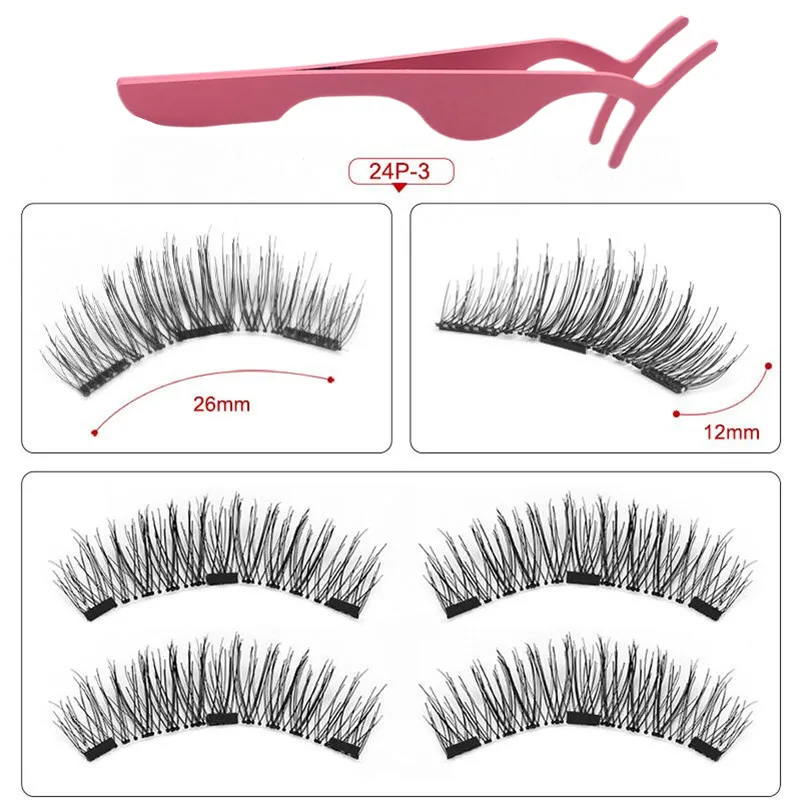Magnetic eyelashes with 3 magnets magnetic lashes natural false eyelashes magnetic eye lashes with eyelashes applicator-24P-3-TZ Magnetic eyelashes with 3 magnets magnetic lashes natural false eyelashes magnetic eye lashes with eyelashes applicator-24P-3-TZ