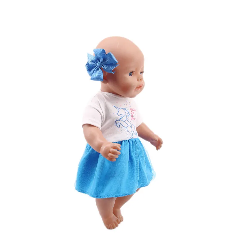 New Head Flower Even Dress Gauze Skirt Fit 18 Inch American 43cm Baby Doll Clothes Accessories Children's Best Christmas Gifts