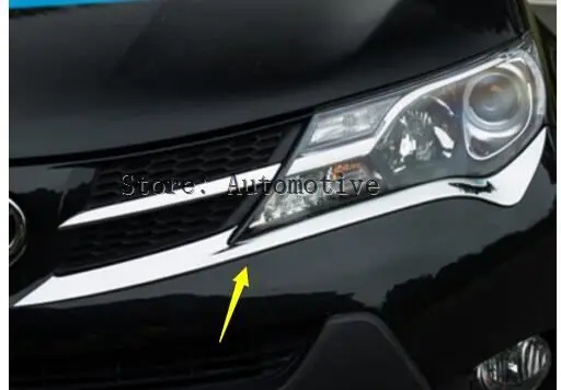 High Quality ABS Chrome Front Headlight Lamp Cover Trim 2pcs/set for TOYOTA RAV4 2013 2014 2015 2016 | Автомобили и мотоциклы