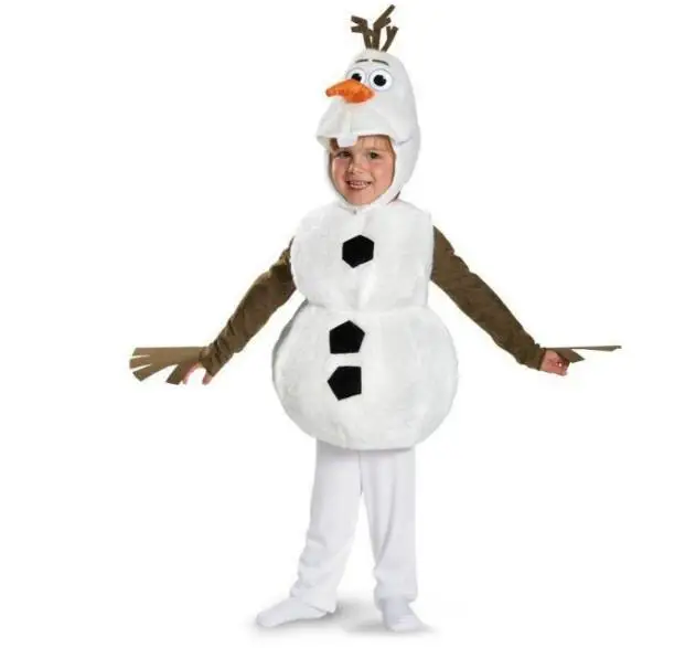 Роскошный плюшевый Очаровательный детский Косплей Костюм Олафа на Хэллоуин для