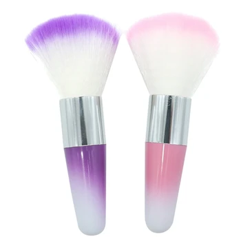 

2Pack Nail Art Dust Brush,Nails Polish Remover for Acrylic and Makeup Powder Blush Brushes (Pink, Purple)