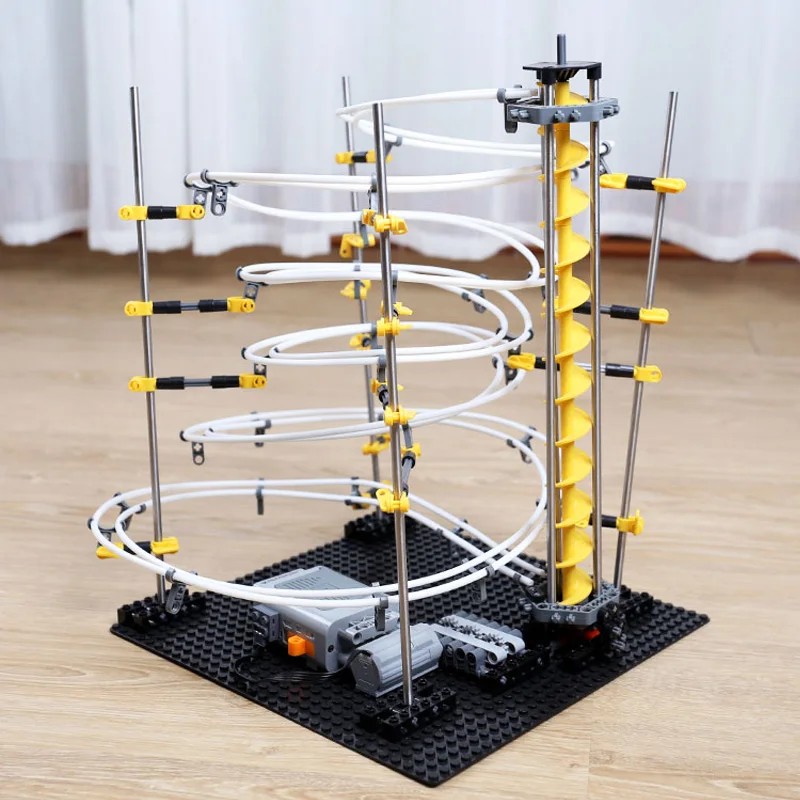 Космическая железная дорога горки мрамор пробежки строительные блоки мрамор Запуск Лифт мрамор s цепи игрушки мраморные треки игрушки лабиринт, Шариковая дорожка