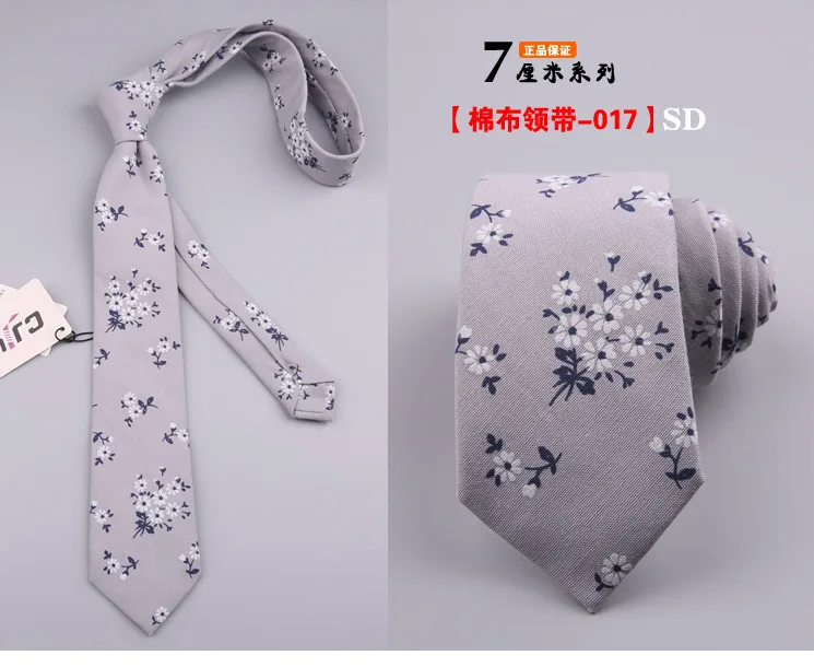 17 New Mens Ties Neck Cotton Floral Tie For Men Women Skinny Neck Tie For Wedding Casual Neckties Classic Suits Slim Neck Ties 7cm - Цвет: 17