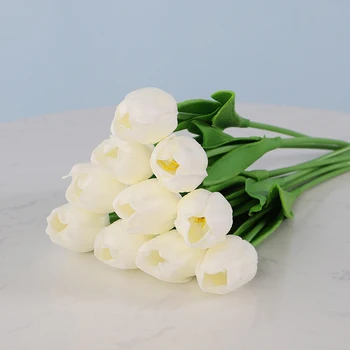 

30pcs Artificial Tulip Flowers Real Touch PU Tulip Bouquet Home Wedding Party Office Decoration