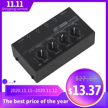 

Eu Plug,Ha400 Ultra-Compact 4 Channels Mini o Stereo Headphone Amplifier With Power Adapter Black