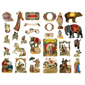 

1 PCS Vintage Circus Clown Show Decoration Mohamm Planner DIY Sticker Diary Notebook Bullet Journal Stickers Scrapbooking