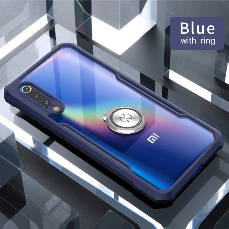 Xundd чехол для телефона для Xiaomi Redmi 9 9PRO Mi9 9SE чехол для телефона Прозрачный чехол для мобильного телефона подушка безопасности защитная оболочка кольцо - Цвет: Blue with ring