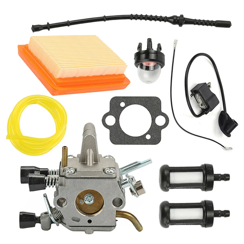 

Ignition Coil & Carburetor Air Filter For Stihl FS120 FS200 FS250 Set Trimmer