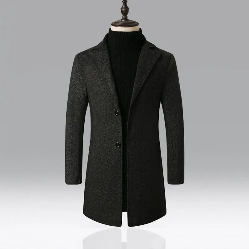 

Adisputent 2020 New Men Wool Blends Suits Design Wool Coat Casual Autumn Winter Thick Warm Trench Coat Windbreaker Jackets Coat