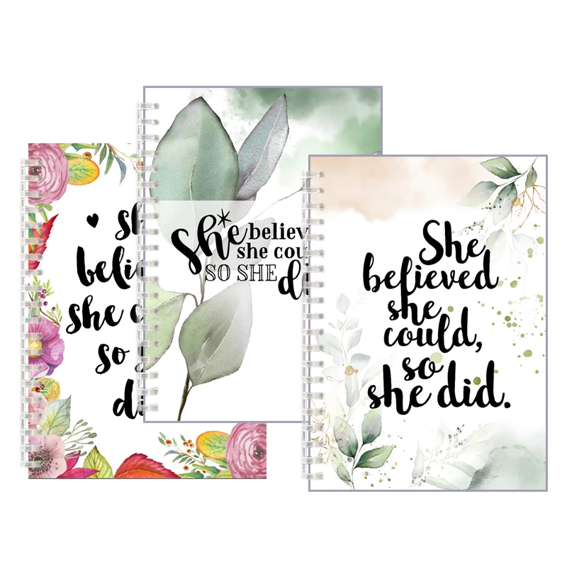 Inspirational Quote - She Believed She Could So She Did - Spiral Notebook Note Book Romance Notepad For Couples Girls Gift Faith