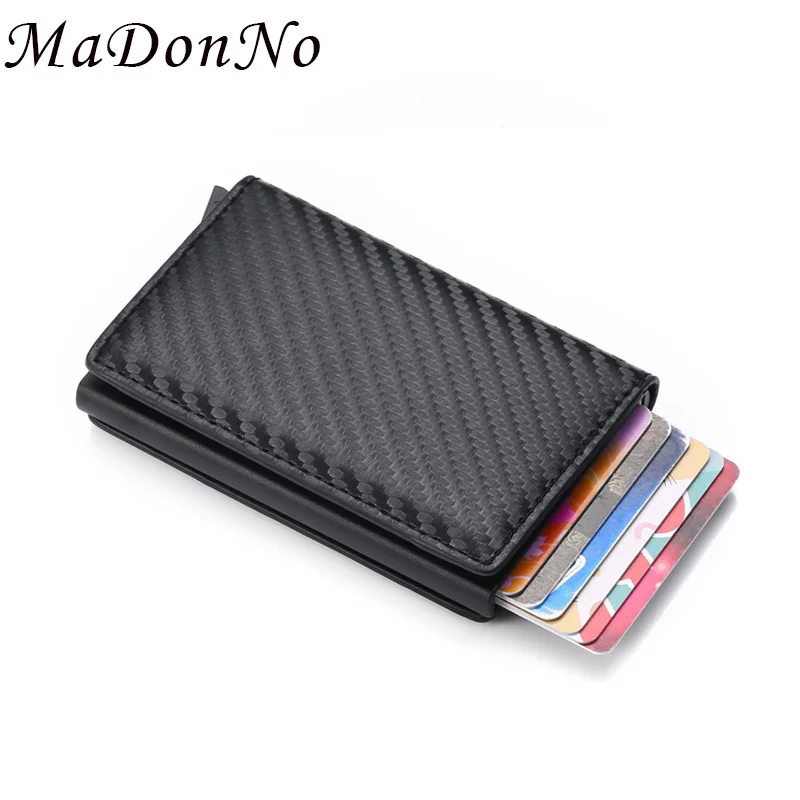 Wallet Men Card-Holder Credit-Card-Case Business-Bank Carbon-Fiber Rfid Blocking