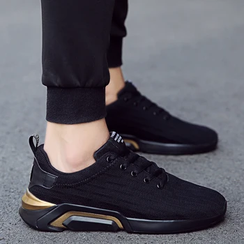 

High Quality Fashion Men Casual Shoes Hot sale Summer Casual Shoes Men Breathable Mesh Lace-Up Casual Men Shoes Black