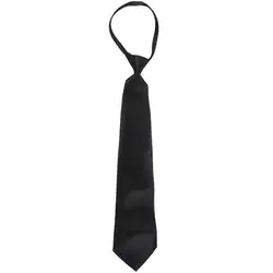 Новая мужская однотонная черная полиэфирная молния галстук Гладкий галстук на молнии