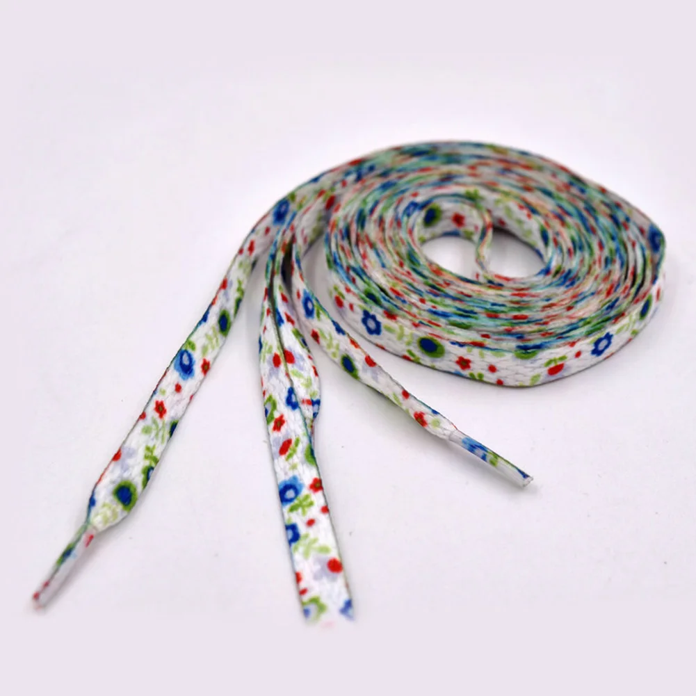 

New 120cm Flat Shoeslace For Casual Sneakers Small Fresh Printing Series Shoelaces Polyester Shoe Laces Pattern Sports