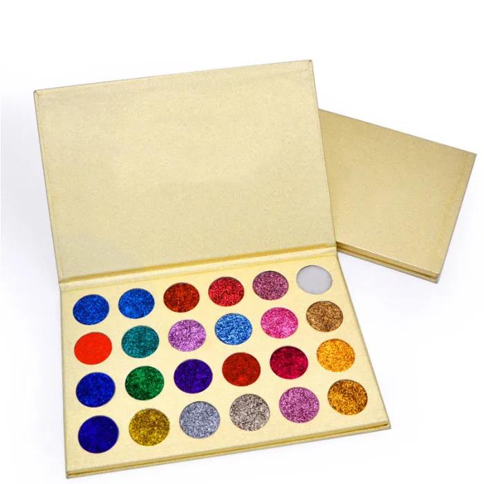 New 24 Colors Eyeshadow Palette Glitter Shimmering High Glossy Shiny Eye Shadow Waterproof Long Lasting Pigmented Eyeshadow