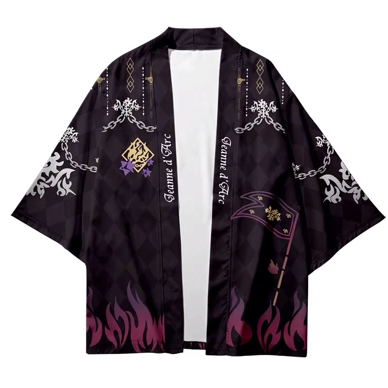 

Anime Fate/ Saber Alter 3D Printing Japanese Kimono Haori Cosplay Women Men's Fashion Summer Casual Cool Short Sleeve Streetwear