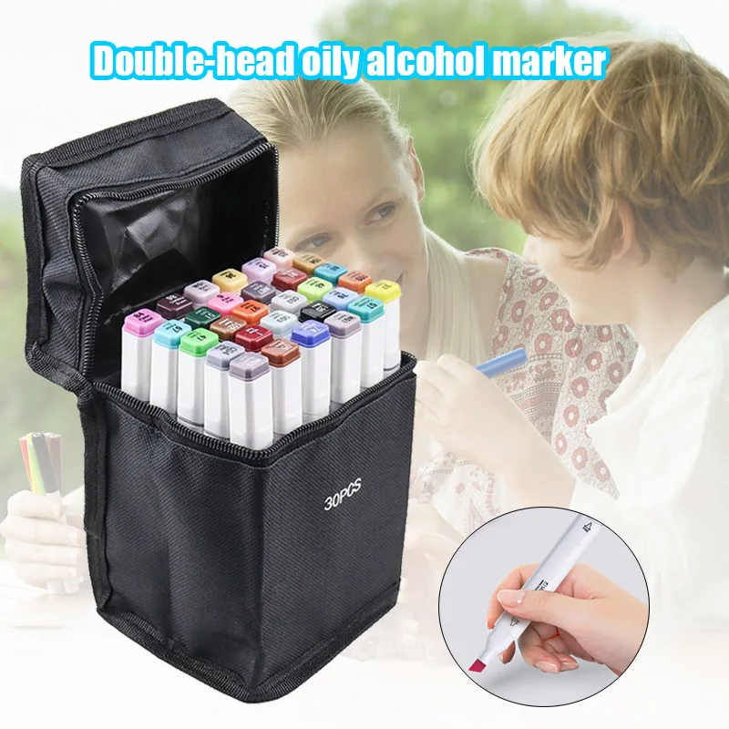 30 Colors Artist Sketch 2 Head Marker Set for School Drawing Sketching AS99 30 Colors Artist Sketch 2 Head Marker Set for School Drawing Sketching AS99