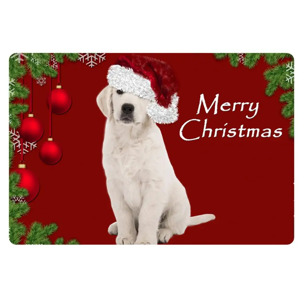 cheap Upetstory Christmas Dog Print Doormat for Entrance Front Door Anti slip Kitchen Door Mat Welcome Mat Chriatmas Party Home Decor