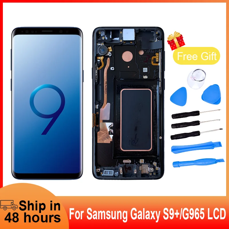 Оригинальный Super AMOLED для Samsung Galaxy S9 + ЖК-дисплей сенсорный экран с рамкой