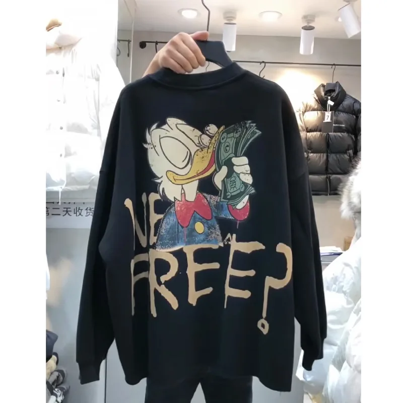 

Spring Autumn Print Cartoon Plus Size Women Pullover Sweatshirts Streetwear Long Tops Loose Casual Long sleeve Sweatshirts