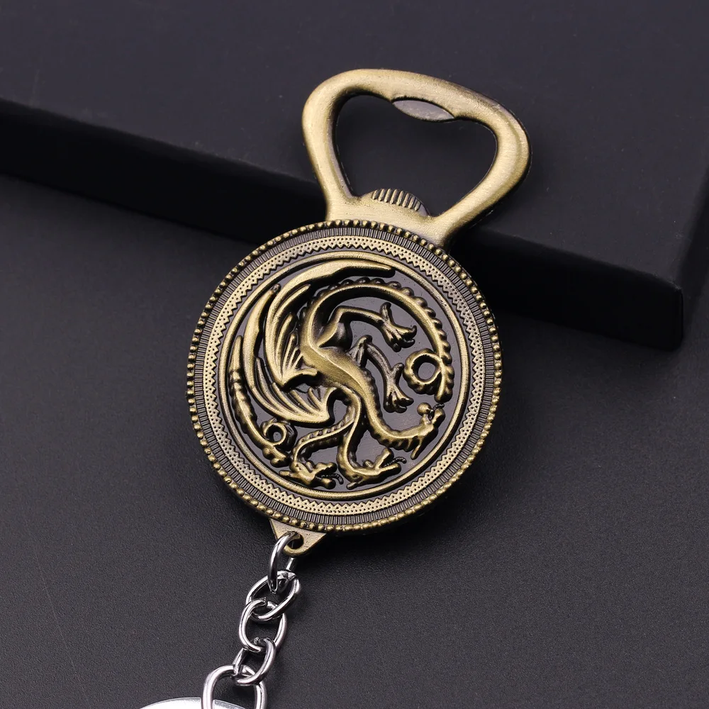 

Fashion Hot Sales Power Game Bottle Opener House Targaryen Badge Bottle Opener Keychain Pendant