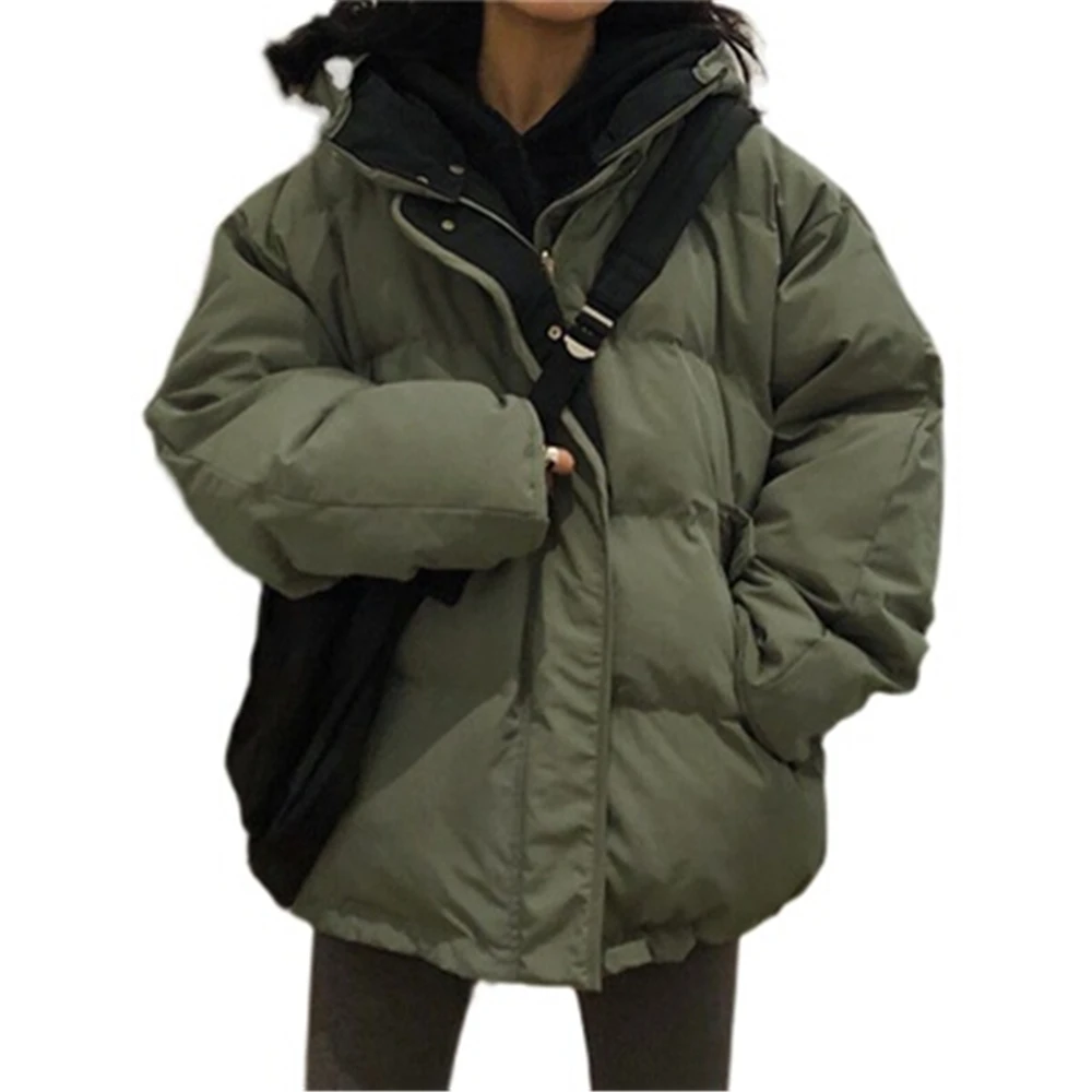 

2022 Women Jacket New Winter Thick Warm Large Size Female Down Cotton Coats Casual Oversized Hooded Padded Lady Parkas Retro