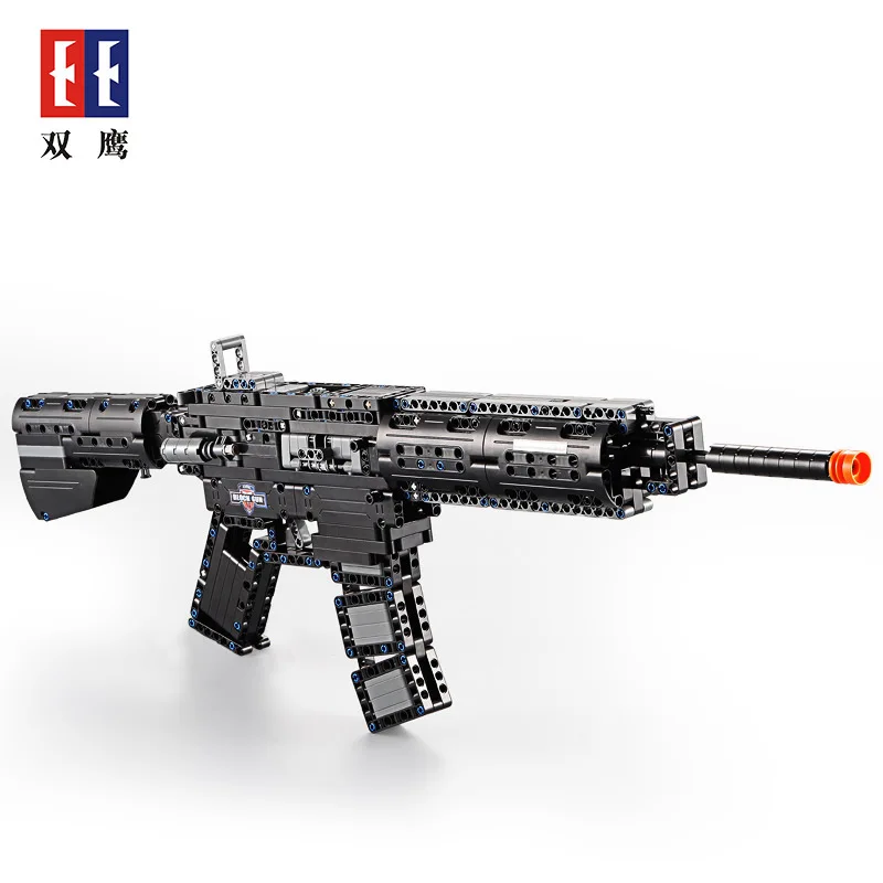 

Double e Click Building Blocks Gun Series of M4A1 Assault Rifles Building Blocks Assembled Toy Gun Model Boy 81005