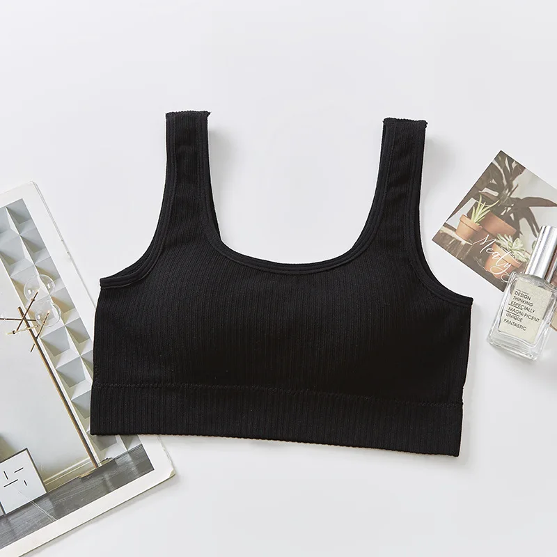 Women cotton Underwear Tube Tops Sexy Solid Color Bra Fashion Wide Sling Sports Tank Up Female Outerwear Top Sexy Lingerie
