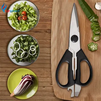 

Upspirit 6in1 Kitchen Shears Stainless Steel Food Scissors Meat Boning Knife Fruit Vegetable Cutter Nut Bottle Opener Knives